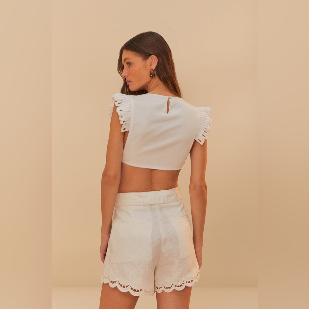 Farm Rio: Off-White Butterfly Richelieu Blouse - Picture 2 of 12
